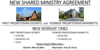 New Shared Ministry Agreement - First Presbyterian Oconto and Pioneer Presbyterian Marinette