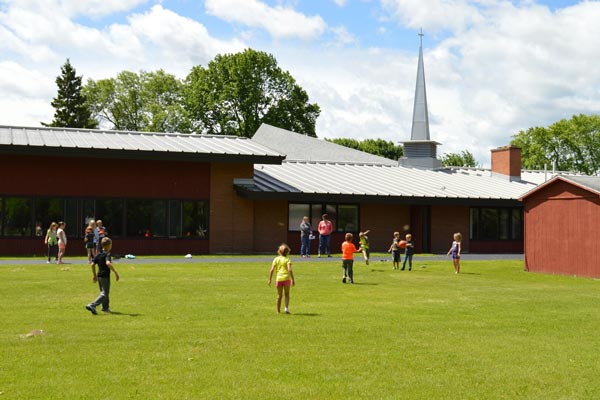 kids outside at church