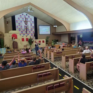 kids ministry in sanctuary